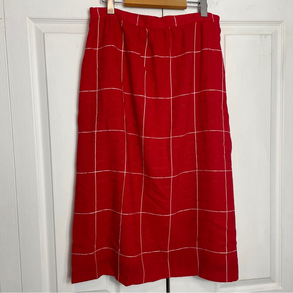 Wool Blend 90s Midi Skirt